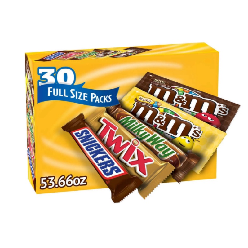 30er Schoko-Riegel Mix – Snickers, M&M’s, Twix, Milky Way – Süßigkeiten Vorratspack