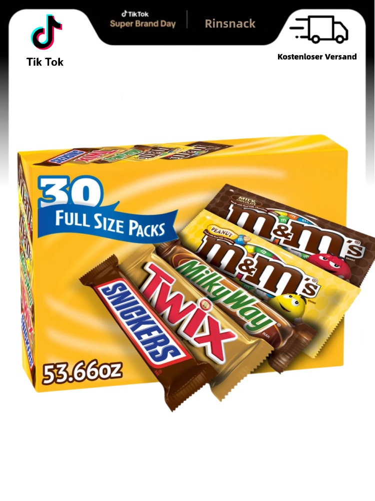 30er Schoko-Riegel Mix – Snickers, M&M’s, Twix, Milky Way – Süßigkeiten Vorratspack